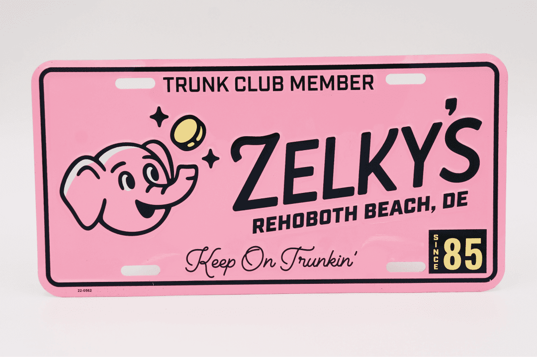 Zelky s License Plate Pink